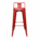 Silla Banco Alta De Metal Color Rojo 43x95x43cm