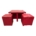 Juego De Mesa Con Taburetes De Piel Color Rojo - 81x81x51cm y 41x41x44cm