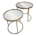 Set de Mesas Auxiliares Circulares De Cristal Doradas 45x45x45cm y 45x61x45cm