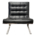 Silla Acojinada De Cuero Color Negro 67x80x70cm
