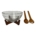 Set para Ensalada - Bowl de Cristal y Cucharones de Madera