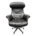 Silla de Oficina Giratoria de Cuero Color Negro 80x121x73cm
